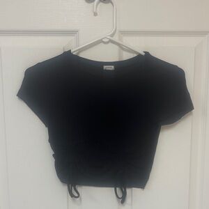 Garage Black Ruched Crop Top